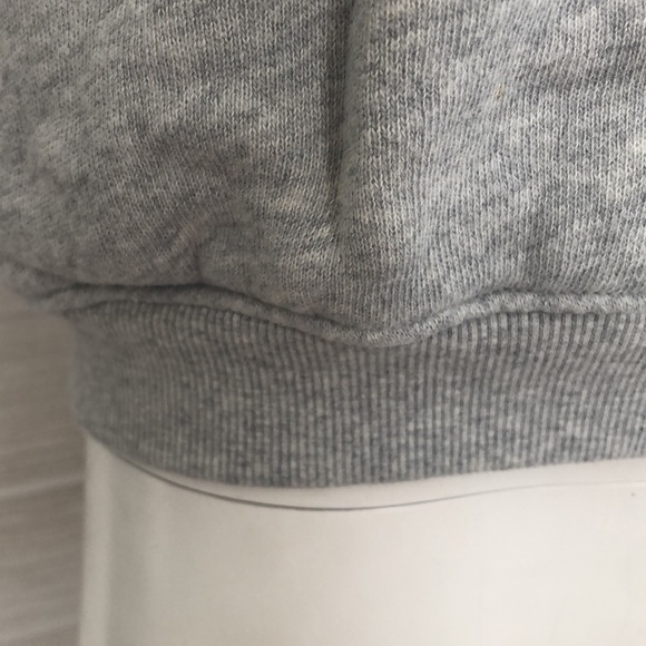 Cropped Grey Sweatshirt with pearl details - Picture 3 of 7